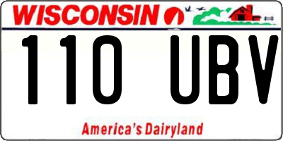 WI license plate 110UBV
