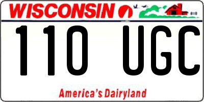 WI license plate 110UGC