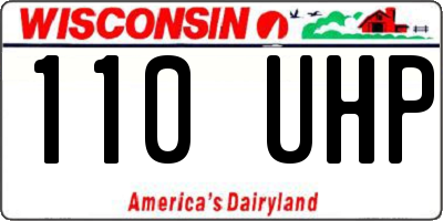 WI license plate 110UHP