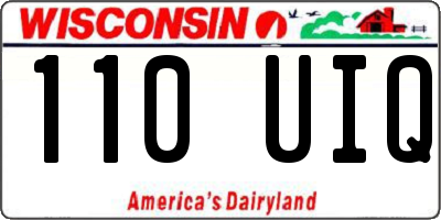 WI license plate 110UIQ