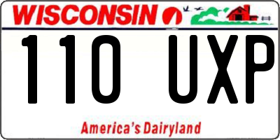 WI license plate 110UXP