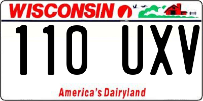 WI license plate 110UXV