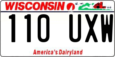 WI license plate 110UXW