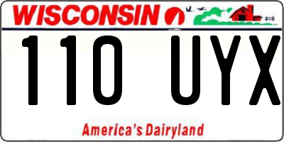 WI license plate 110UYX