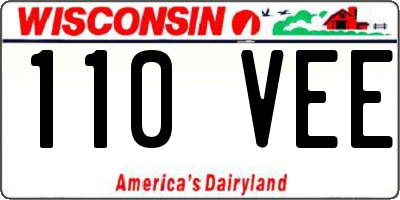 WI license plate 110VEE