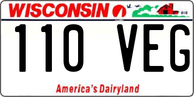 WI license plate 110VEG