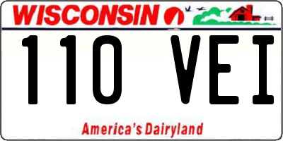 WI license plate 110VEI
