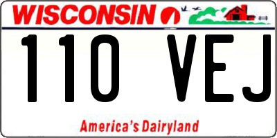 WI license plate 110VEJ
