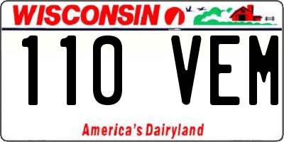 WI license plate 110VEM