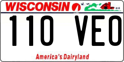 WI license plate 110VEO