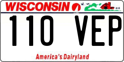 WI license plate 110VEP