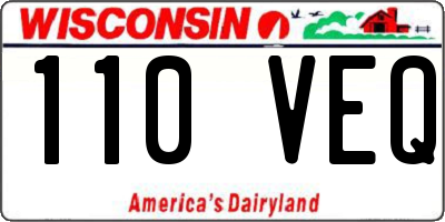 WI license plate 110VEQ