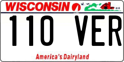 WI license plate 110VER