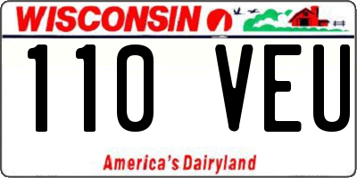 WI license plate 110VEU