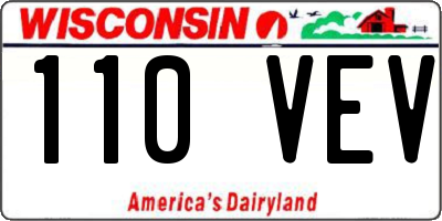 WI license plate 110VEV