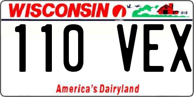 WI license plate 110VEX