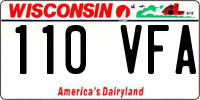 WI license plate 110VFA