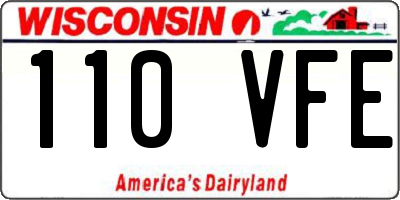 WI license plate 110VFE