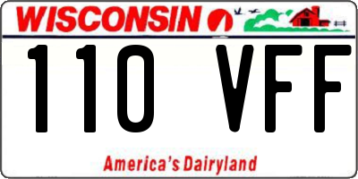 WI license plate 110VFF