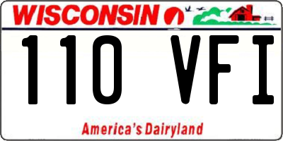 WI license plate 110VFI