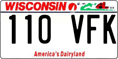 WI license plate 110VFK