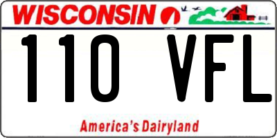 WI license plate 110VFL