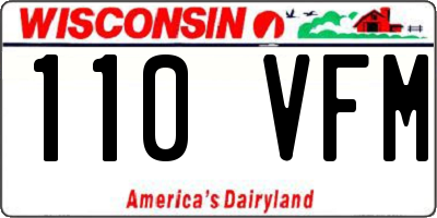WI license plate 110VFM