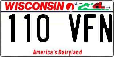 WI license plate 110VFN