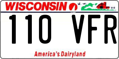 WI license plate 110VFR