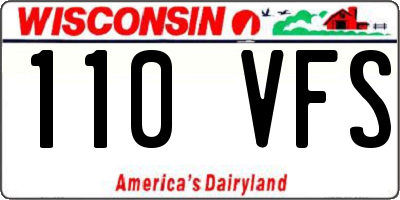 WI license plate 110VFS