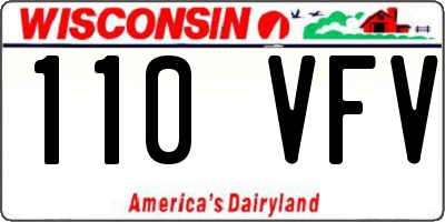 WI license plate 110VFV