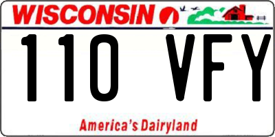 WI license plate 110VFY