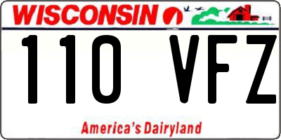 WI license plate 110VFZ