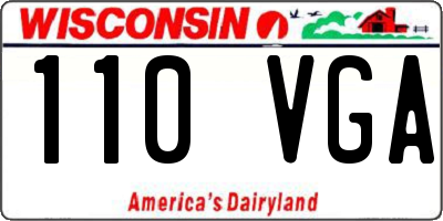 WI license plate 110VGA