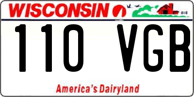 WI license plate 110VGB