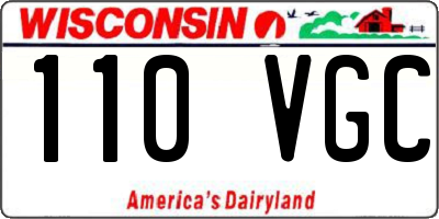WI license plate 110VGC