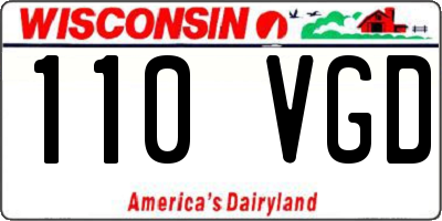 WI license plate 110VGD