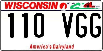 WI license plate 110VGG