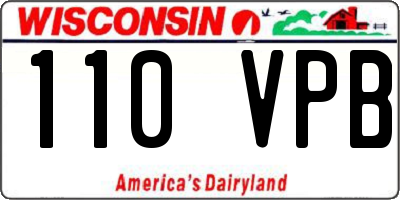 WI license plate 110VPB