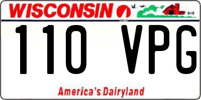 WI license plate 110VPG
