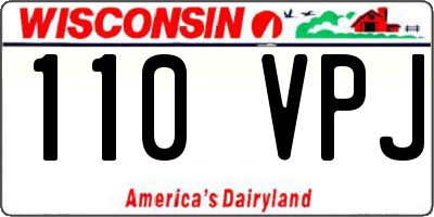 WI license plate 110VPJ