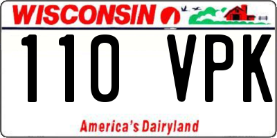 WI license plate 110VPK