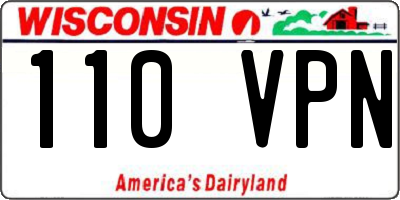 WI license plate 110VPN