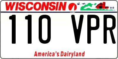 WI license plate 110VPR