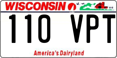 WI license plate 110VPT