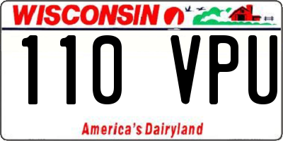 WI license plate 110VPU