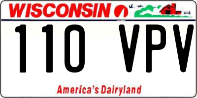 WI license plate 110VPV