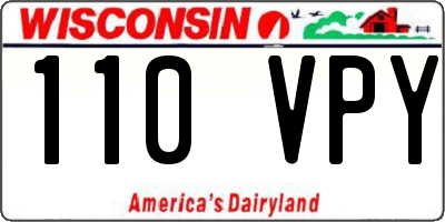 WI license plate 110VPY