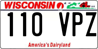 WI license plate 110VPZ