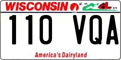 WI license plate 110VQA